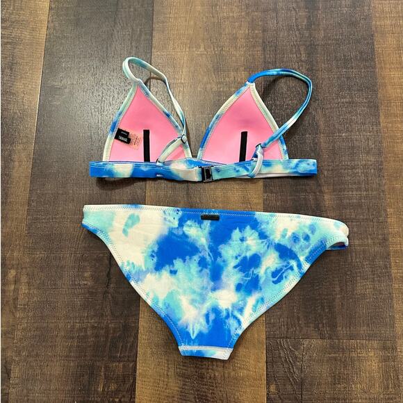Triangl Blue White Tie Dye Bikini Set Women’s Swimwear Size Small - Picture 5 of 10